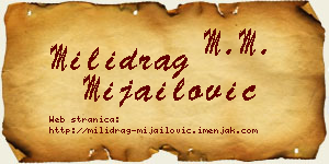 Milidrag Mijailović vizit kartica